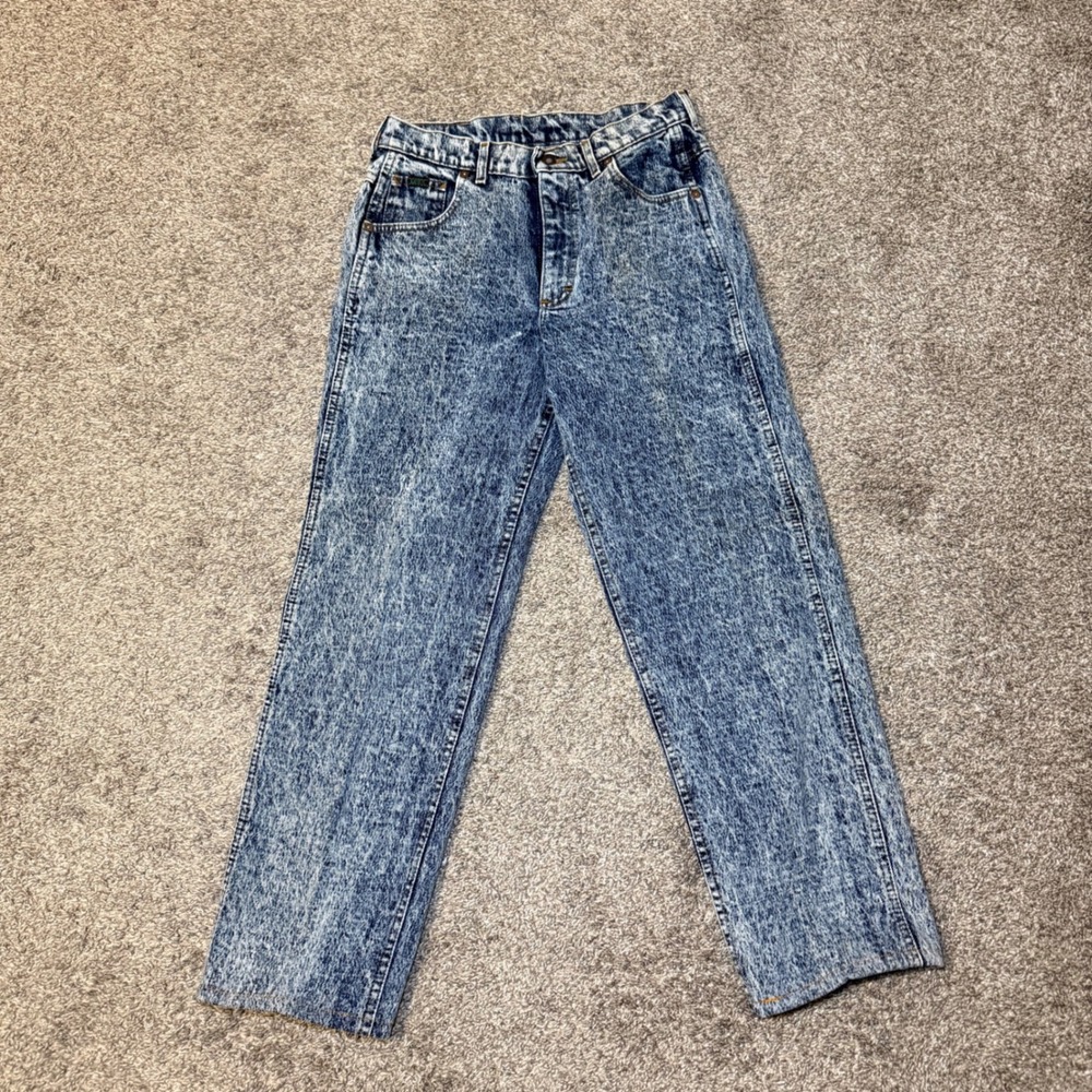 Vintage Lee Acid Wash Jeans Mens 31x34 Made in USA Straight Leg Denim 205-5548